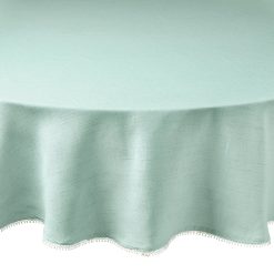 Lenox Premium French Perle Ice Blue 70x70 Round Tablecloth