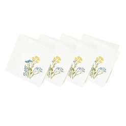 Lenox Premium Wildflowers Border Dinner Napkins, Set of 4