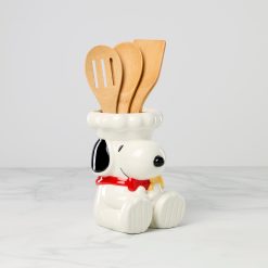Lenox Premium Chef Snoopy Figural Utensil Crock 4-Piece Set
