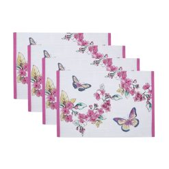 Lenox Premium Butterfly Meadow Floral Placemats, Set of 4