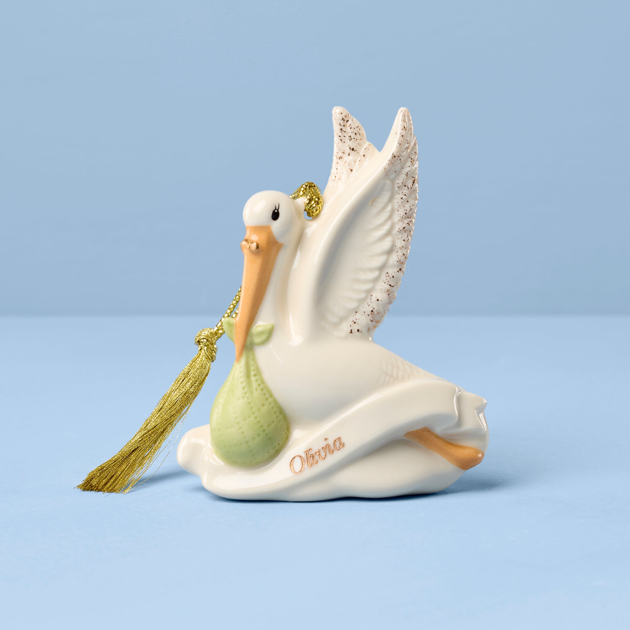 Lenox Premium Personalized We're Expecting Stork Ornament
