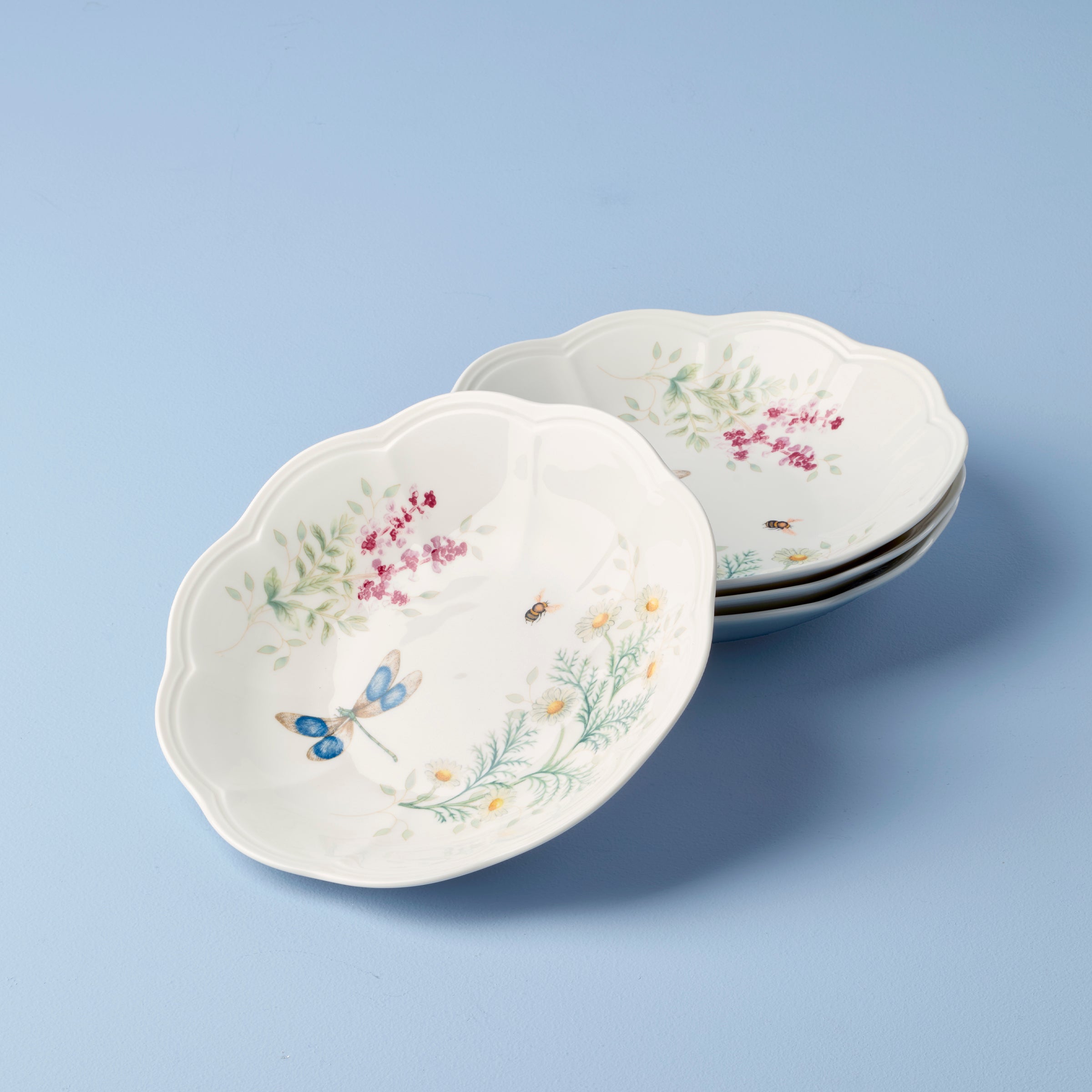 Lenox Premium Butterfly Meadow Herbs Pasta Bowls, Set of 4