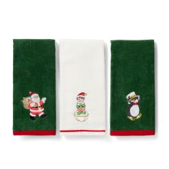 Lenox Premium Holiday Elf, Santa & Penguin Kitchen Towels, Set of 3