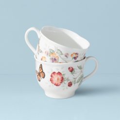 Lenox Premium Butterfly Meadow Latte Mugs, Set of 2