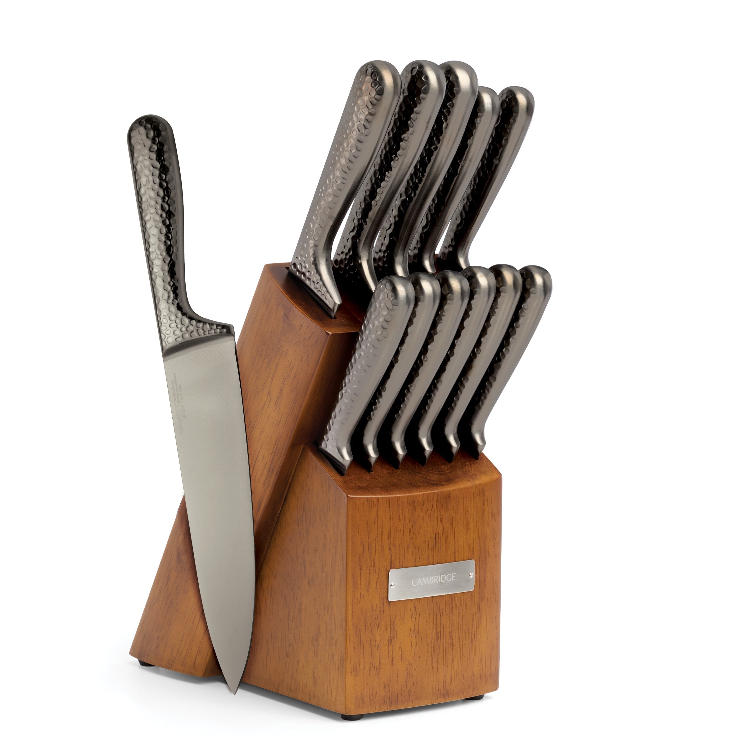 Lenox Premium Nero Hammered Titanium 12 Piece Cutlery Block Set - Image 3
