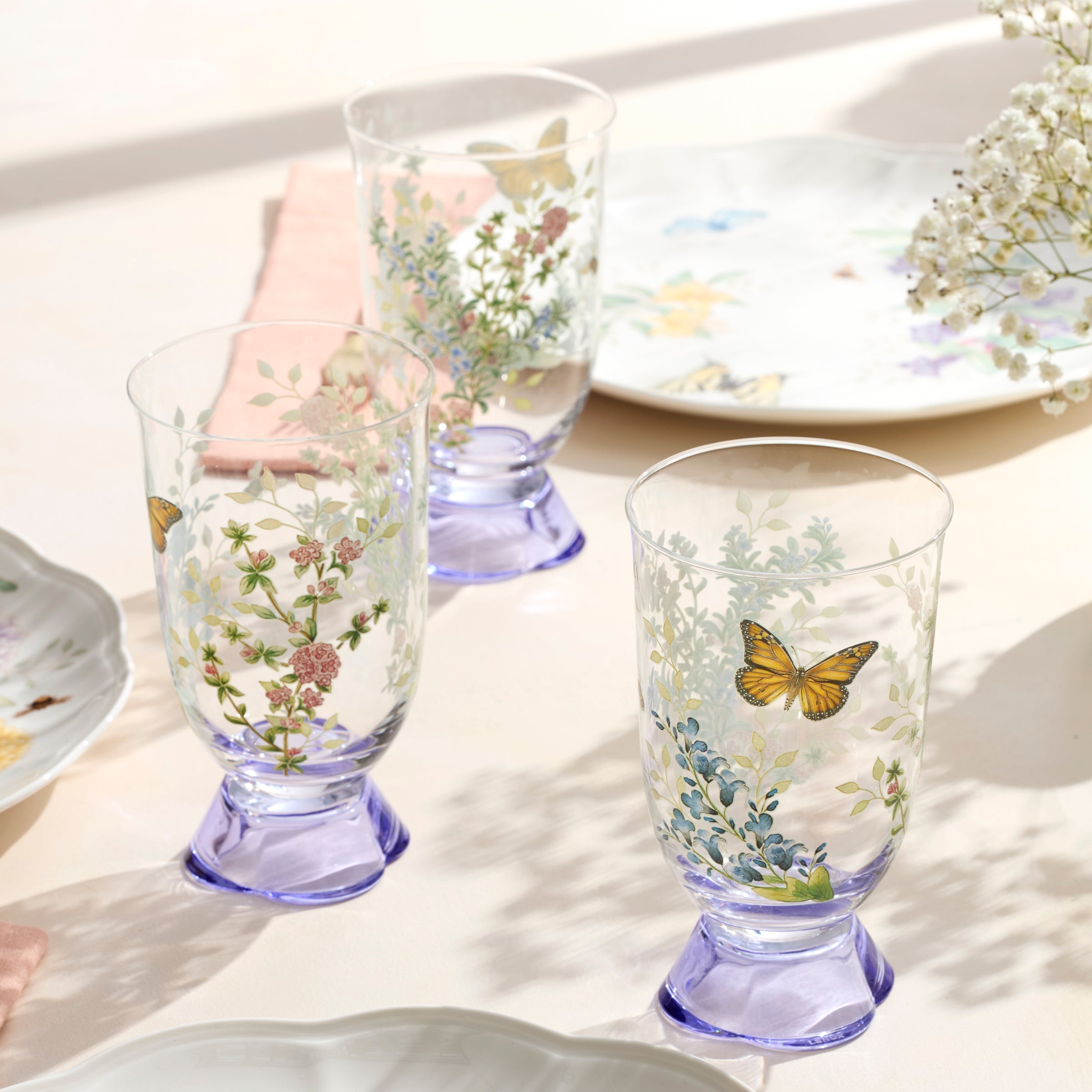Lenox Premium Butterfly Meadow Herbs Tall Tumblers, Set of 4 - Image 3