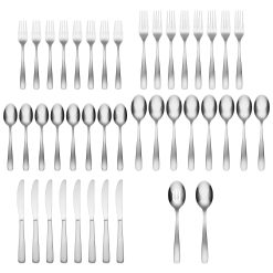 Alternative view of Lenox Premium Bourne Satin Mirror 42-Piece Flatware Set