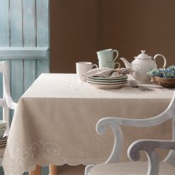 Lenox Premium French Perle Linen 60x84 Tablecloth