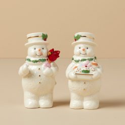 Lenox Premium Happy Holly Days Snowmen Salt & Pepper Set