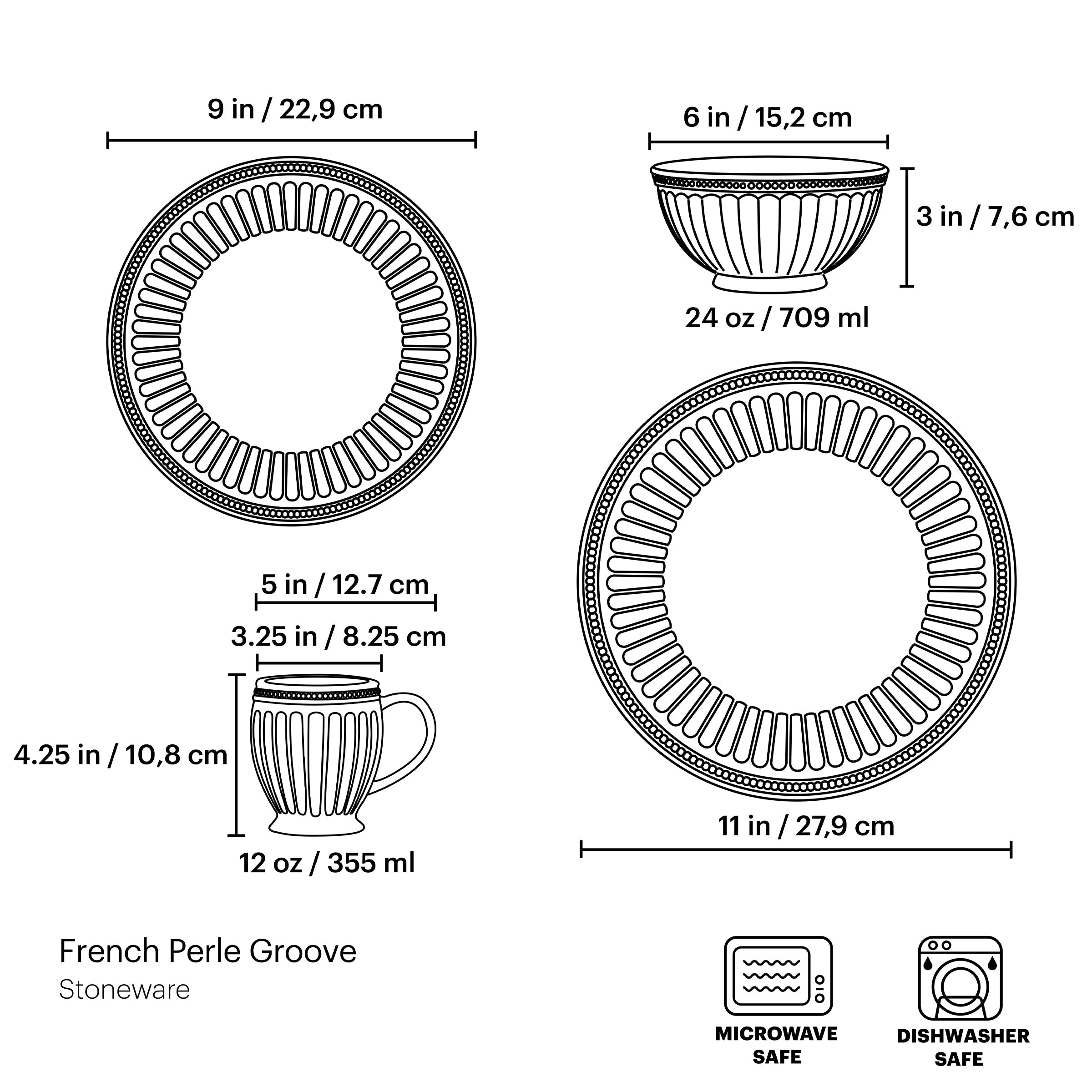 Lenox Premium French Perle Groove White 4-Piece Place Setting - Image 7