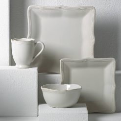 Alternative view of Lenox Premium French Perle Bead White 4-Piece Place Setting