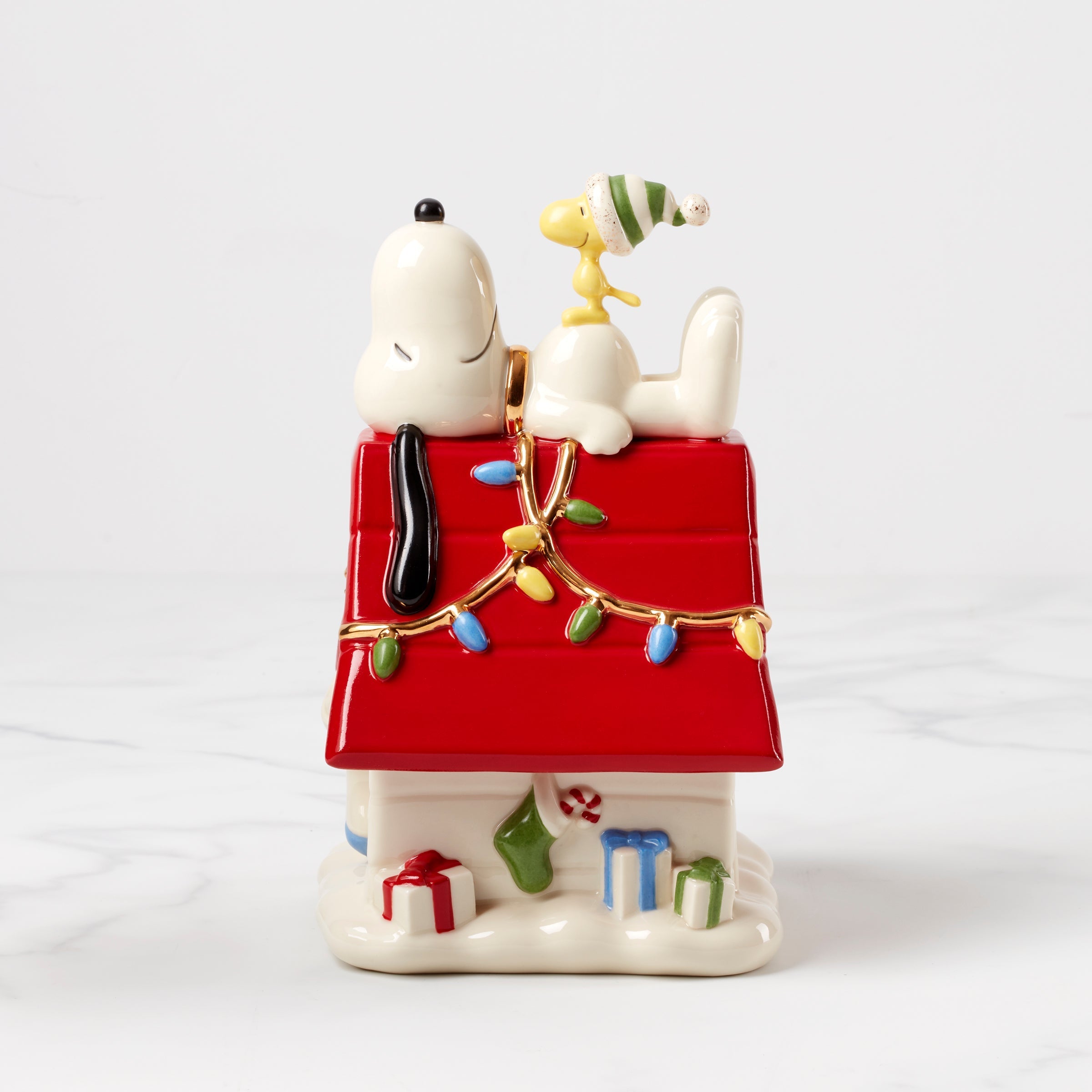 Lenox Premium Snoopy Christmas Covered Candy Dish
