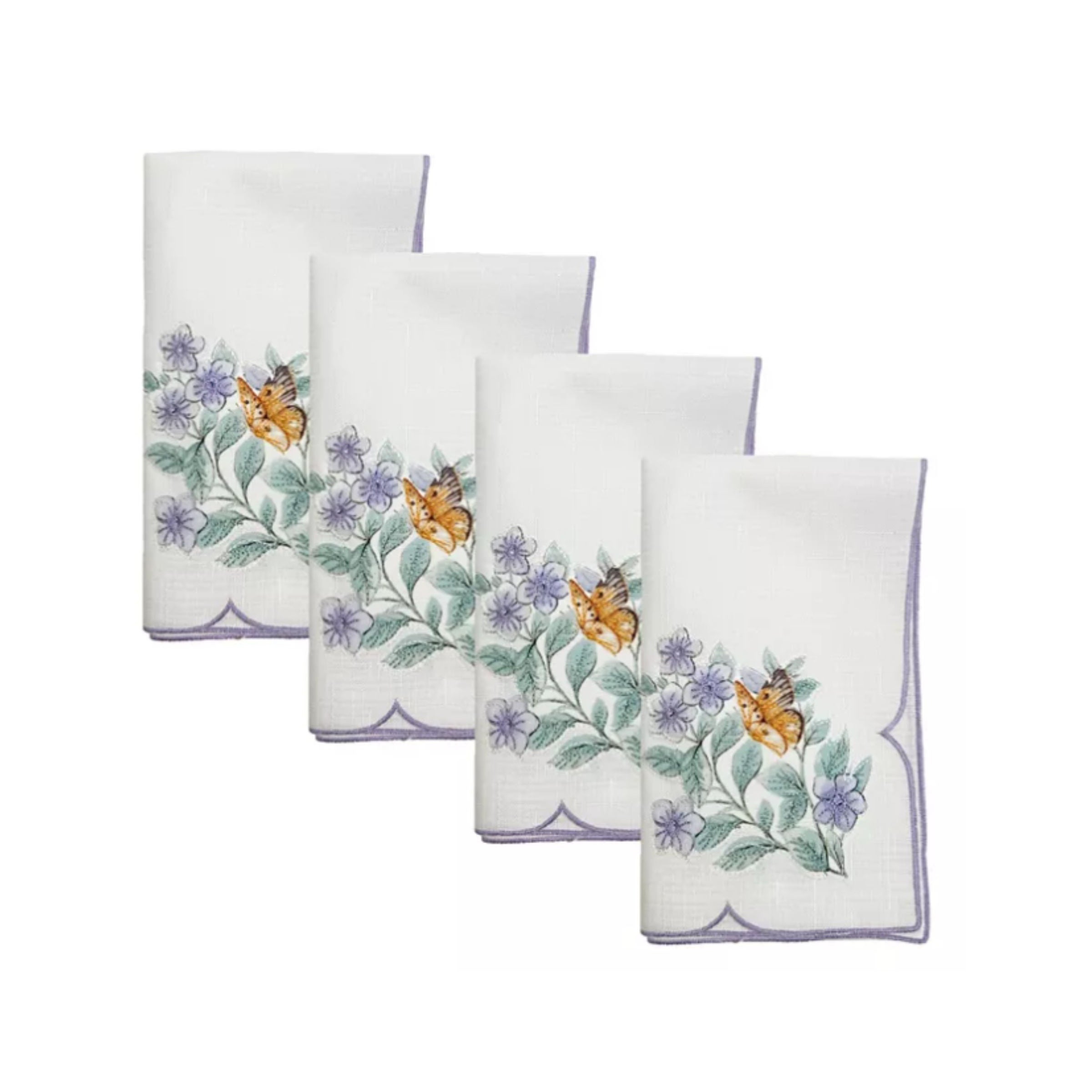 Lenox Premium Butterfly Meadow Flutter Dinner Napkins, Set of 4