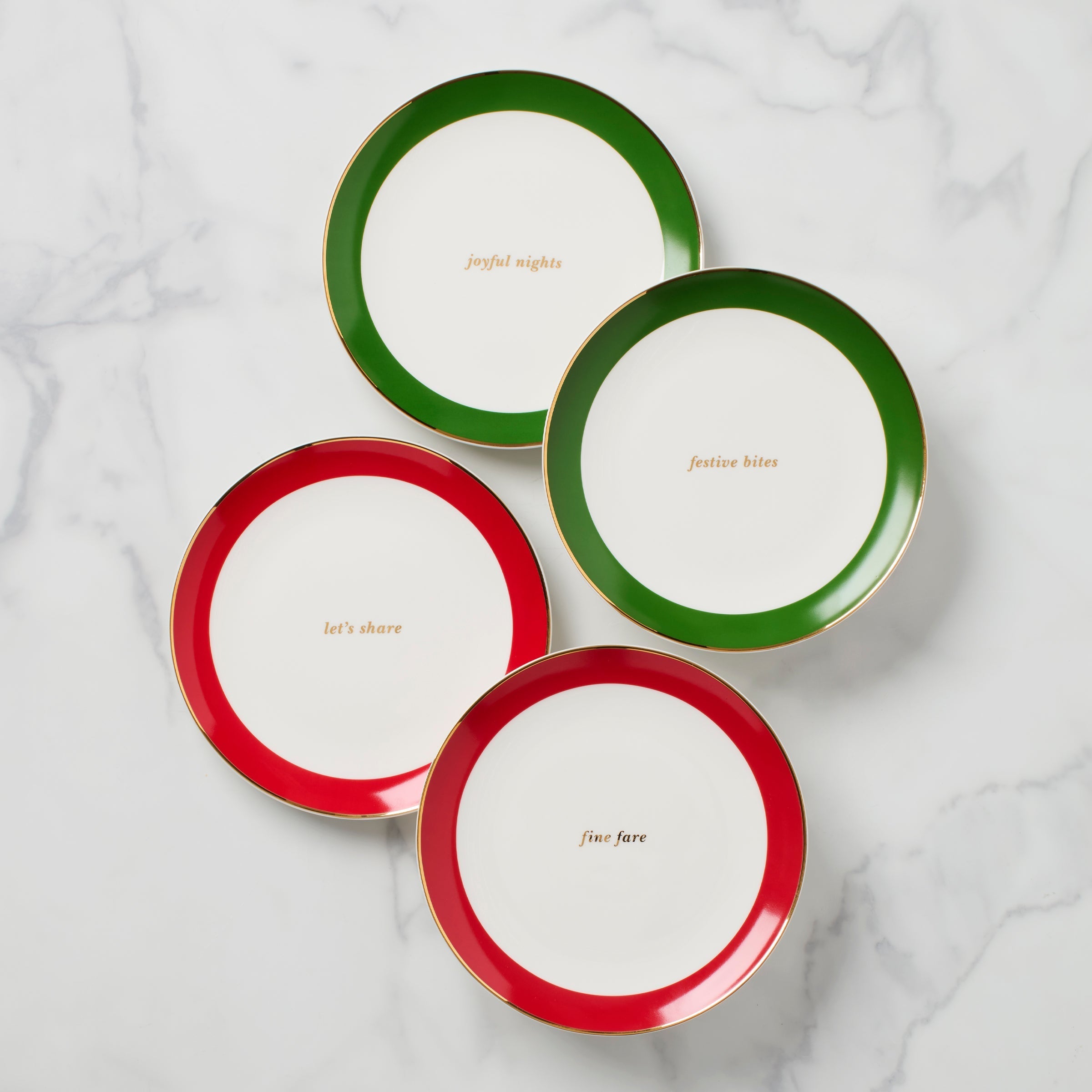 Lenox Premium Evergreen Rim Accent Plates, Set of 4