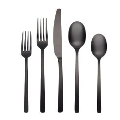 Lenox Premium Beacon Black Satin 20-Piece Flatware Set