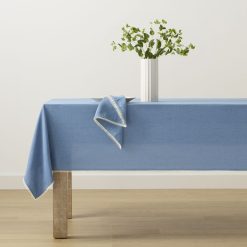 Lenox Premium French Perle Solid Periwinkle 60x84 Tablecloth