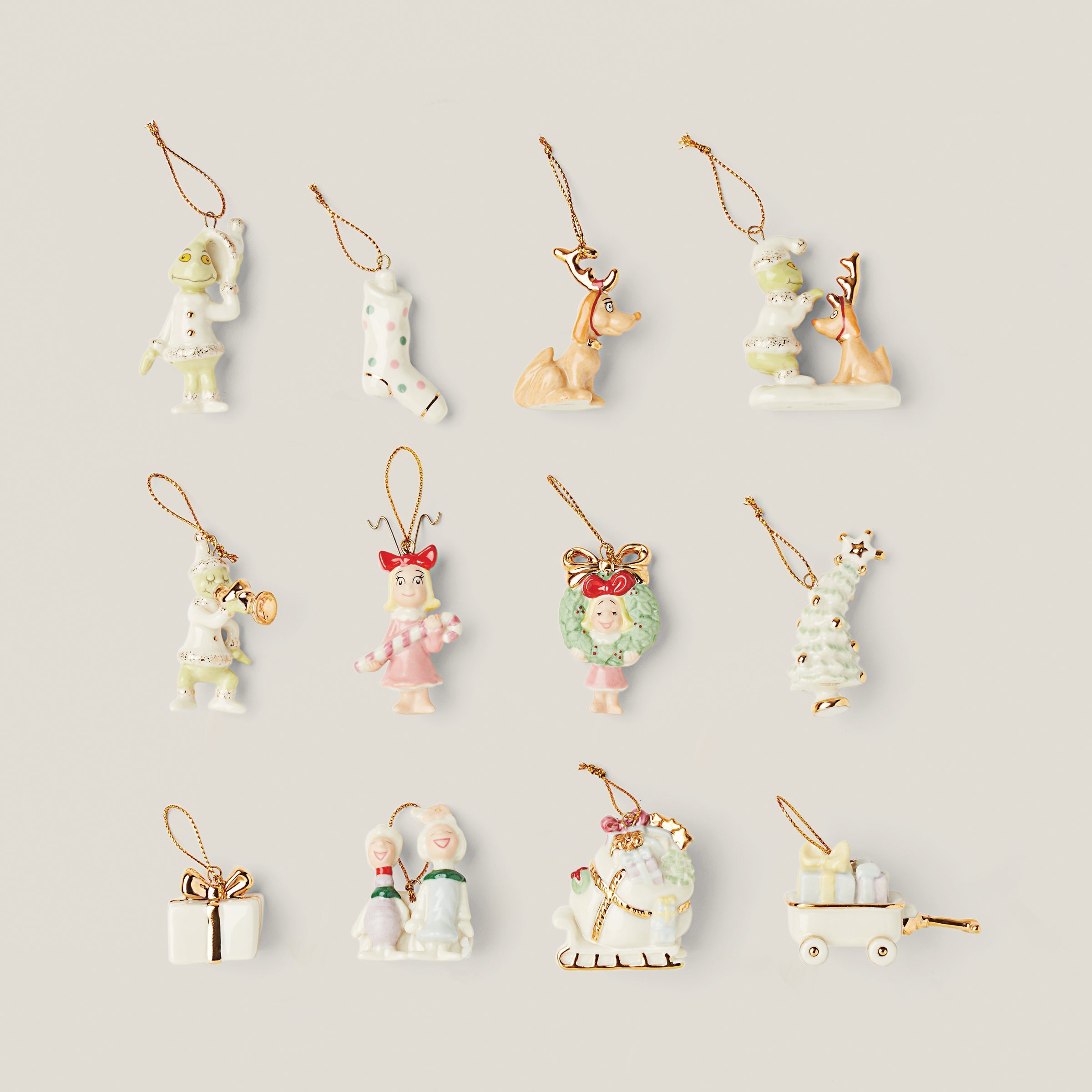 Lenox Premium How The Grinch Stole Christmas 12-Piece Mini Ornament Set