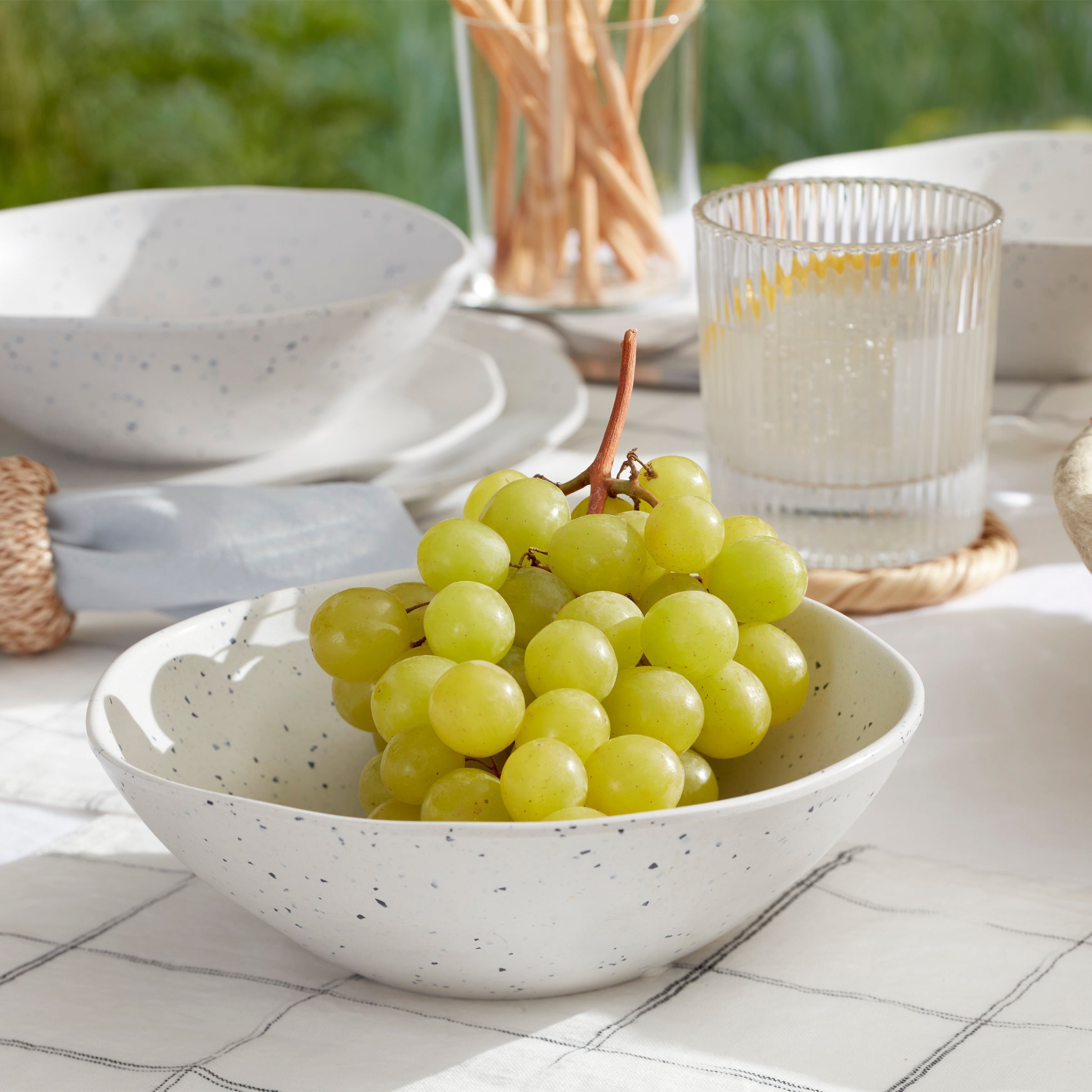 Lenox Premium Terrazzo Melamine Cream 12-Piece Dinnerware Set - Image 7