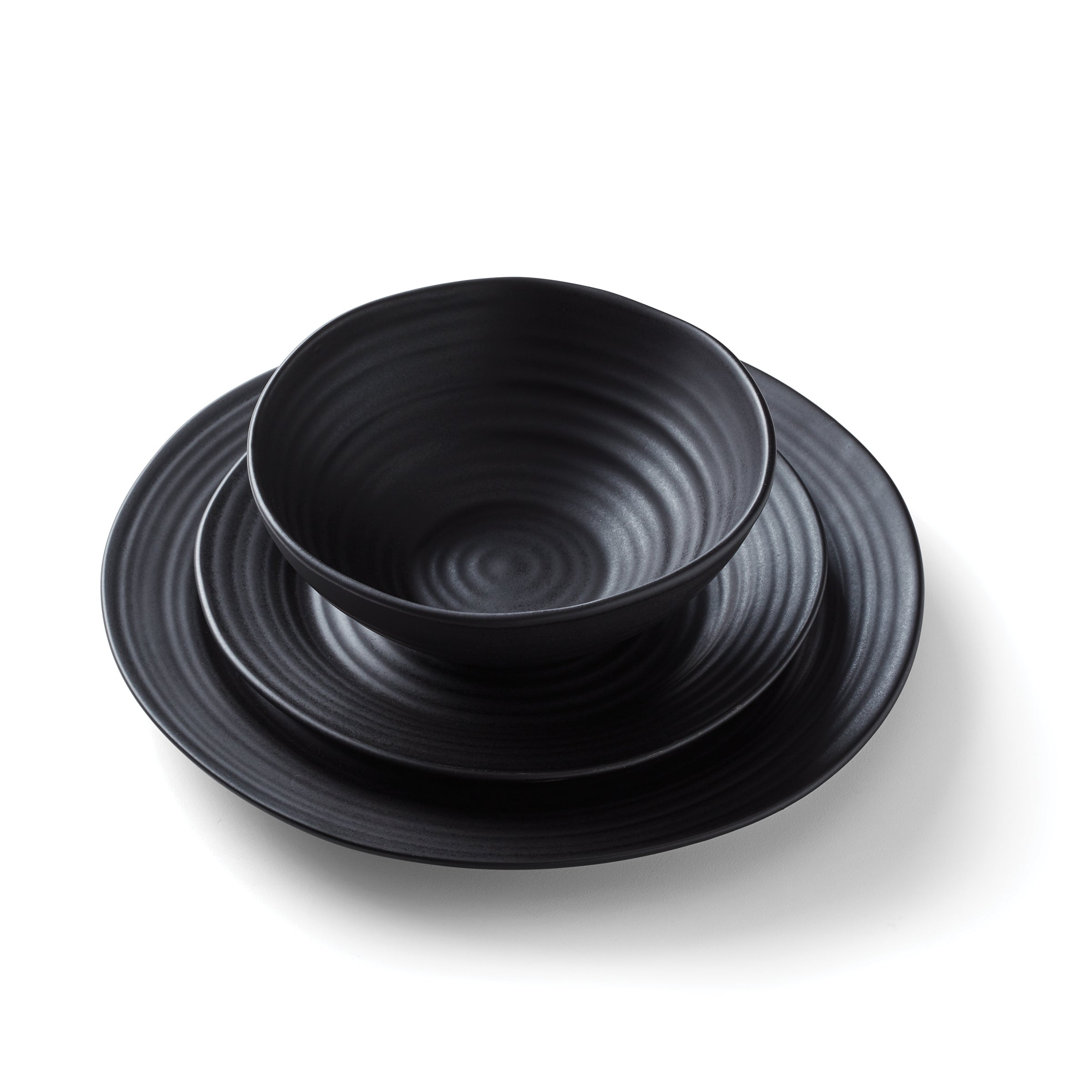 Lenox Premium Ridge Black 12-Piece Dinnerware Set - Image 8