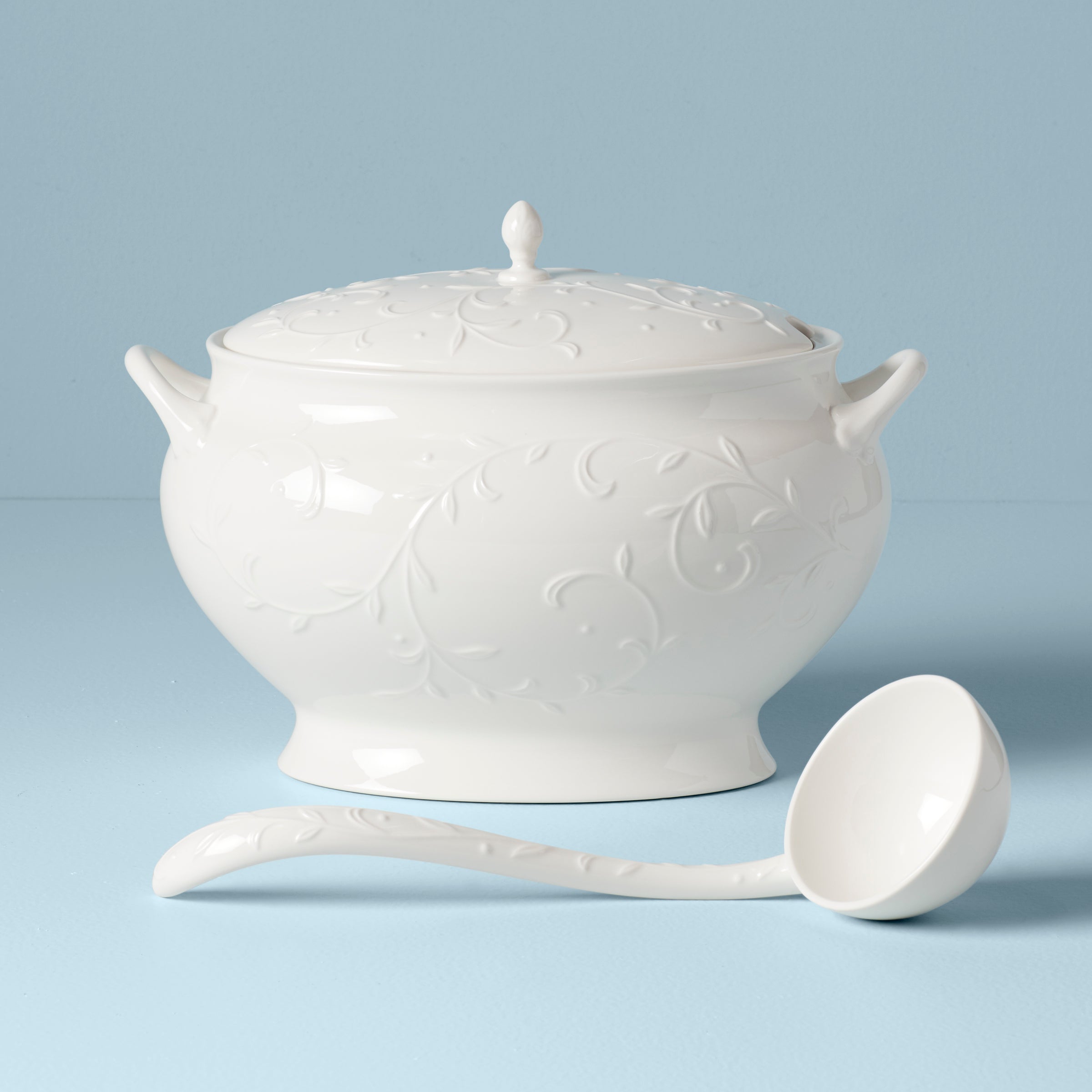 Lenox Premium Opal Innocence Carved Soup Tureen Set
