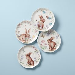 Lenox Premium Butterfly Meadow Bunny Accent Plates, Set of 4