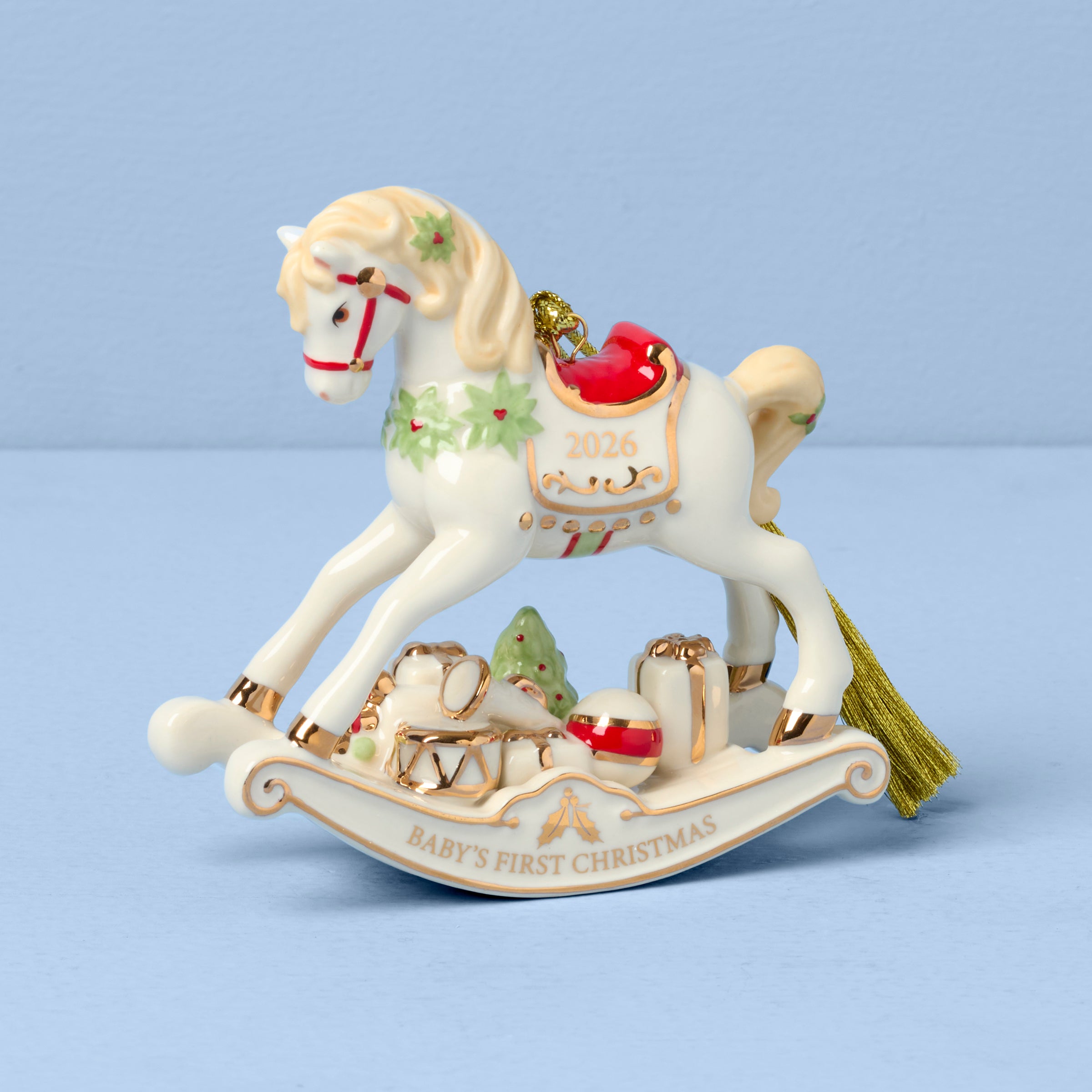 Lenox Premium 2026 Baby's 1st Christmas Vintage Rocking Horse Ornament