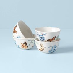 Lenox Premium Butterfly Meadow Blue Dessert Bowls, Set of 4