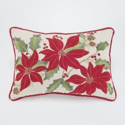 Lenox Premium Vintage Poinsettia 14x20 Throw Pillow