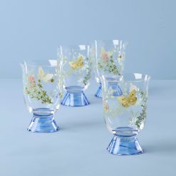 Lenox Premium Butterfly Meadow Herbs Short Tumblers, Set of 4