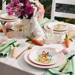 Alternative view of Lenox Premium Gingham Pink Dinner Plates, Set of 4