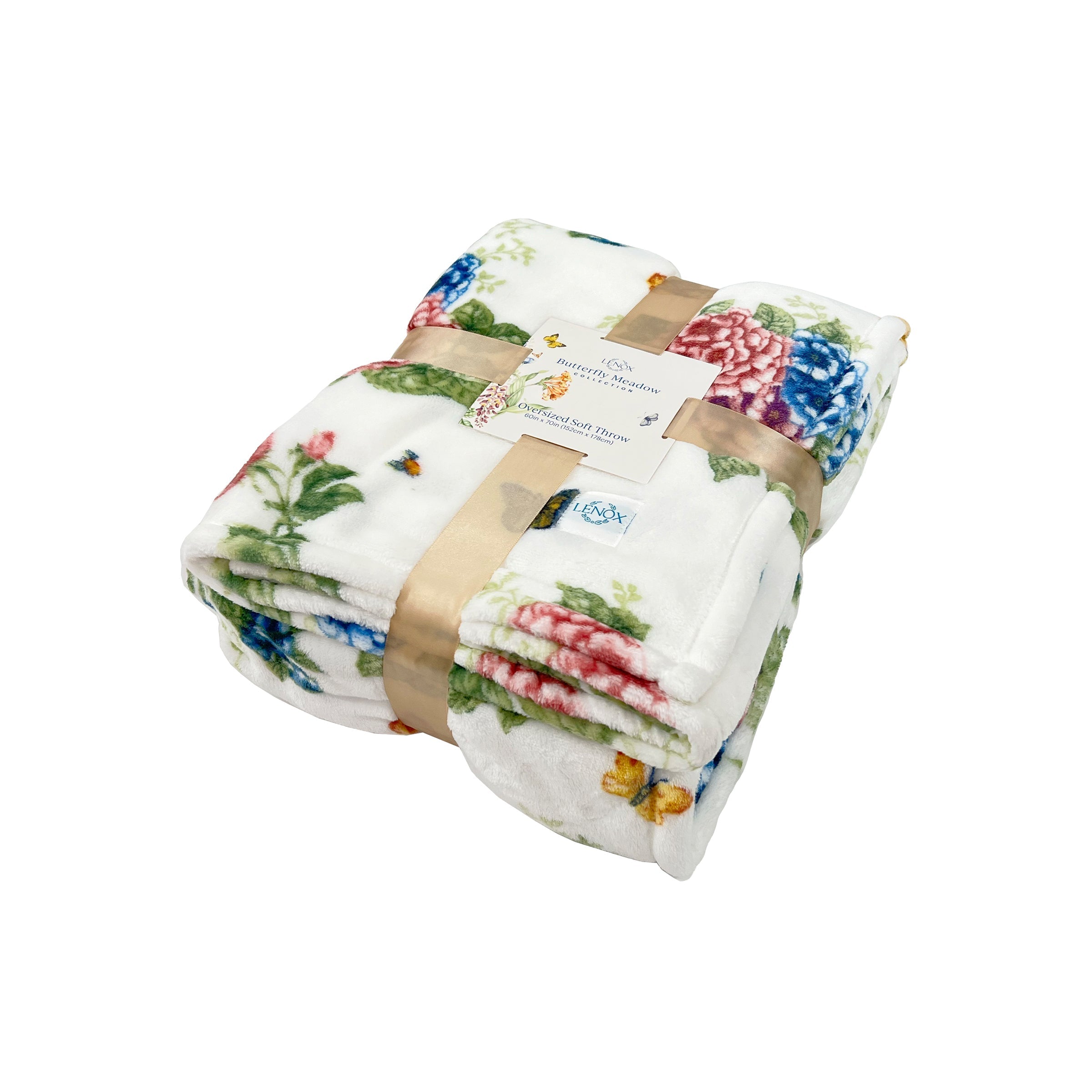 Lenox Premium Butterfly Meadow Hydrangea Throw Blanket - Image 2