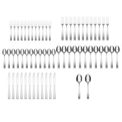 Alternative view of Lenox Premium Madison Satin 62-Piece Flatware Set with Wood Tray