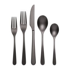 Lenox Premium Kenbrook Black Vintage 20-Piece Flatware Set