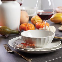 Alternative view of Lenox Premium French Perle Scallop White 18-Piece Dinnerware Set