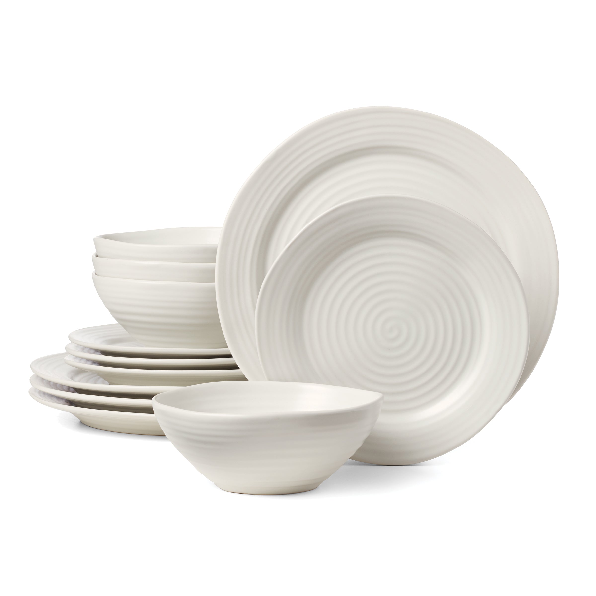 Lenox Premium Ridge White 12-Piece Dinnerware Set