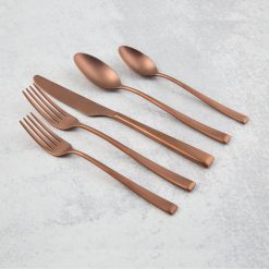 Alternative view of Lenox Premium Marlise Copper Satin 20-Piece Flatware Set