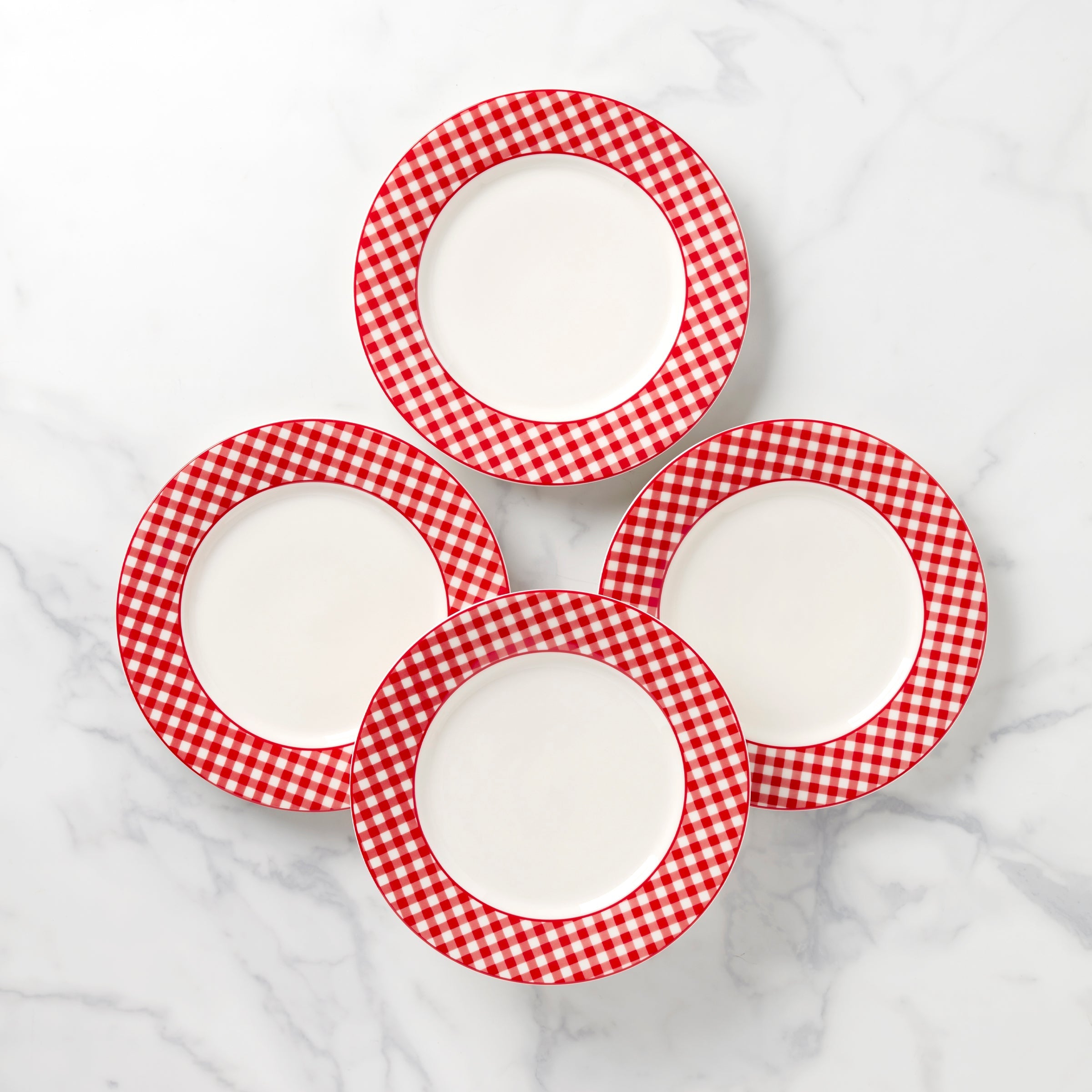 Lenox Premium Gingham Red Dinner Plates, Set of 4