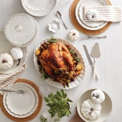 Alternative view of Lenox Premium French Perle White Carved Turkey Platter