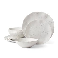 Lenox Premium Terrazzo Melamine Cream 12-Piece Dinnerware Set