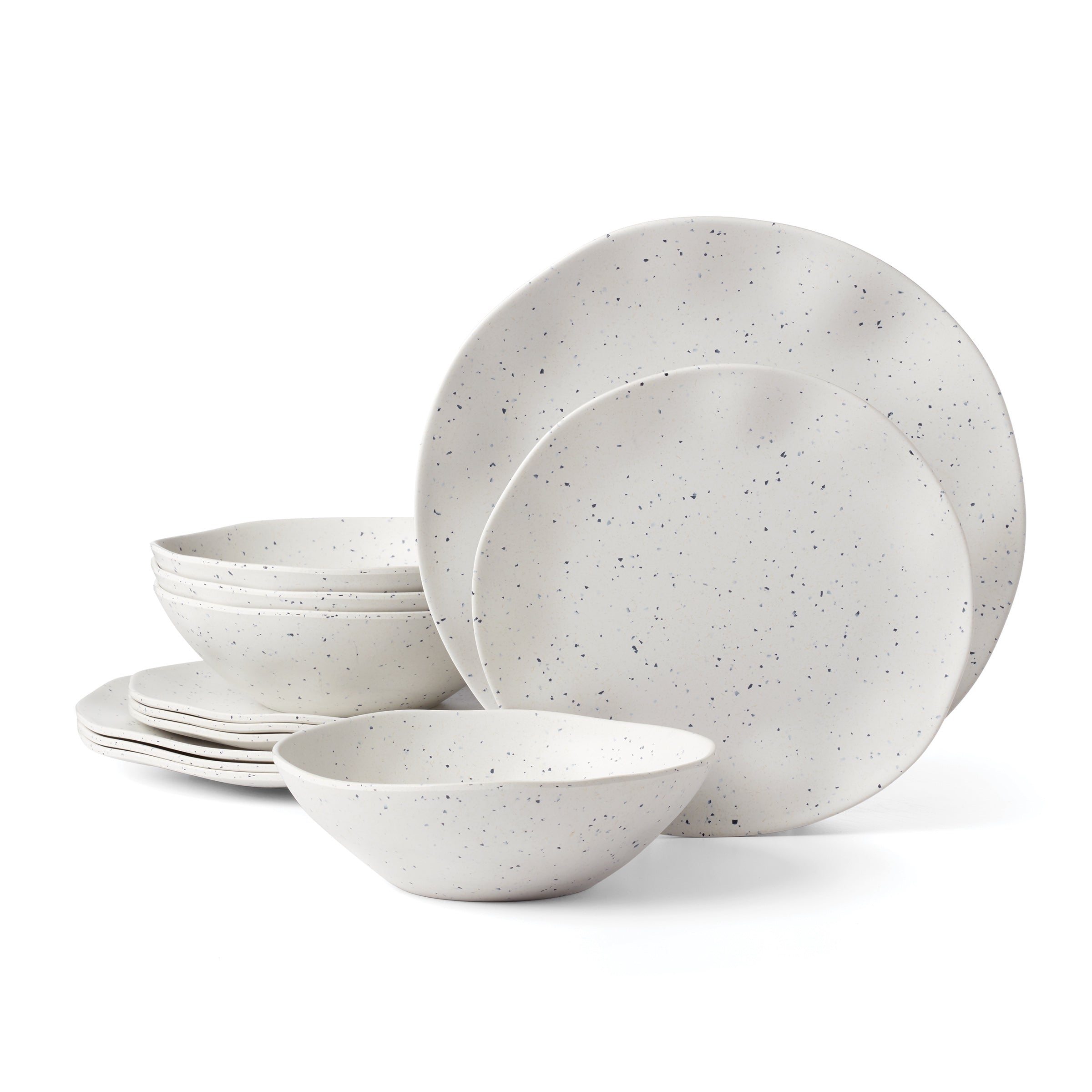 Lenox Premium Terrazzo Melamine Cream 12-Piece Dinnerware Set