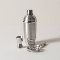 Lenox Premium Tuscany Classics Stainless Steel Cocktail Shaker & Strainer Set