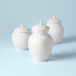 Lenox Premium Opal Innocence Carved 3-Piece Canister Set