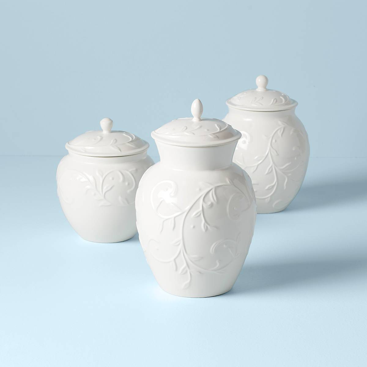 Lenox Premium Opal Innocence Carved 3-Piece Canister Set