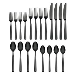 Alternative view of Lenox Premium Ryder Black Satin 20-Piece Flatware Set