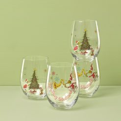 Lenox Premium Merry Grinchmas Glass Tumblers, Set of 4