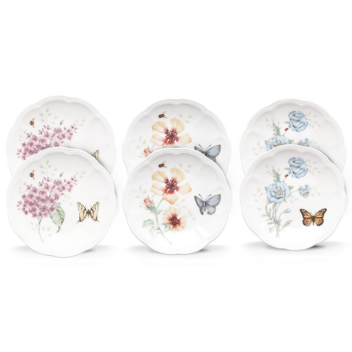 Lenox Premium Butterfly Meadow 6-Piece Tidbit Plate Set - Image 4