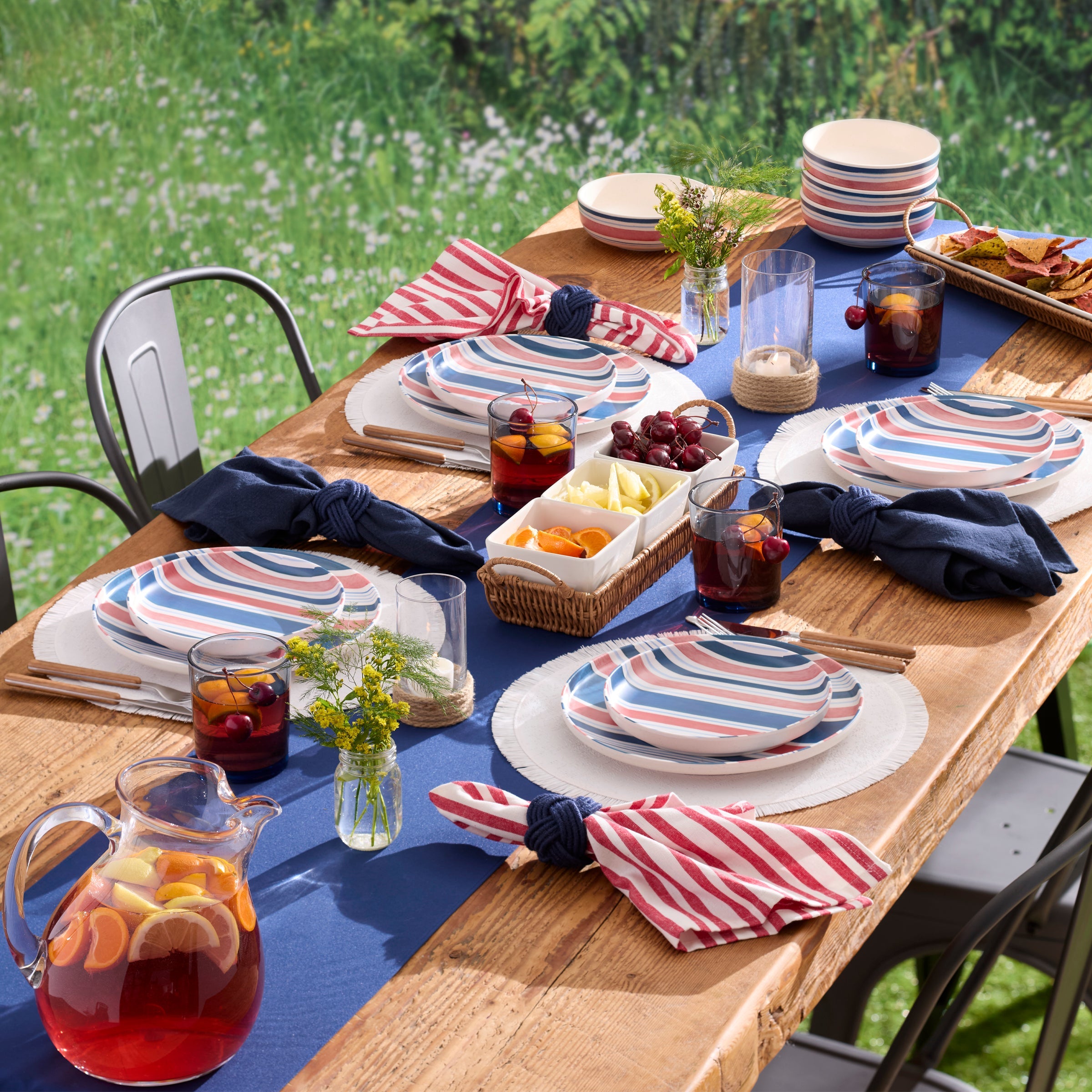 Lenox Premium 24 Seven Melamine Stripe 12-Piece Dinnerware Set - Image 2