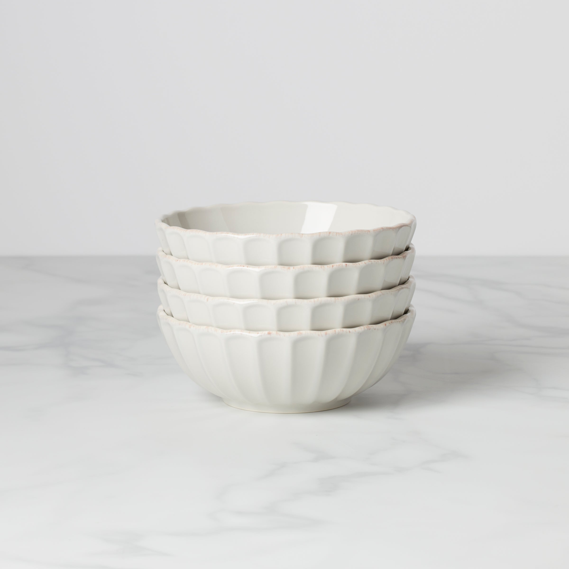 Lenox Premium French Perle Scallop White All-Purpose Bowls, Set of 4 - Image 6