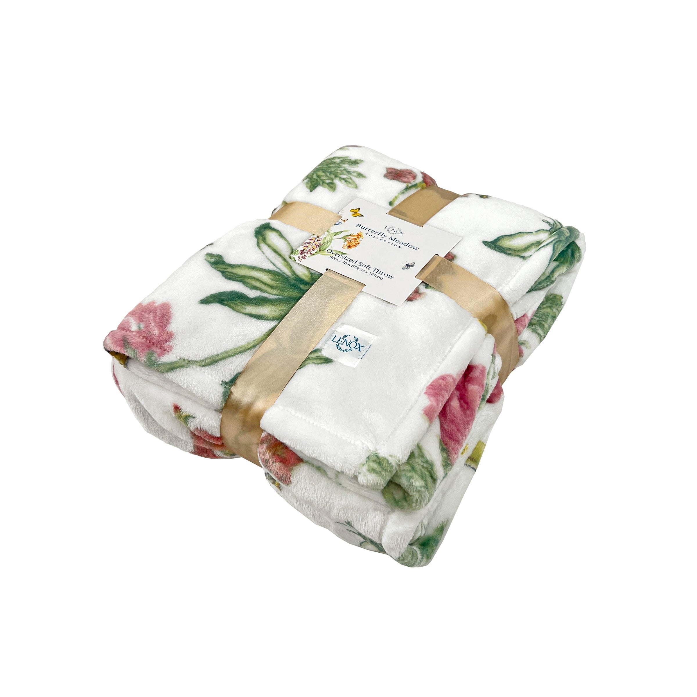 Lenox Premium Butterfly Meadow Bloom Pink Throw Blanket - Image 4