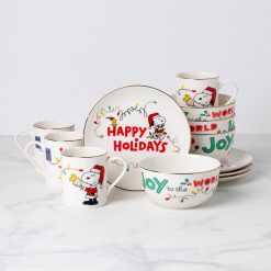 Lenox Premium Snoopy Christmas 12-Piece Dessert Set